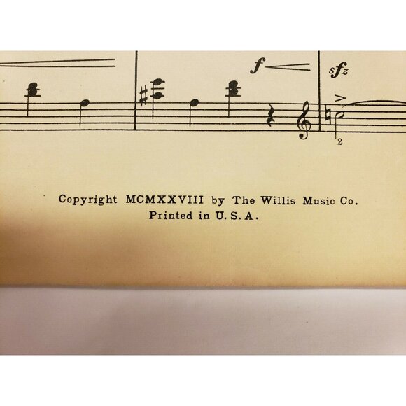 Sheet Music-"Moths" Scherzino for Pianoforte by John Thompson 1928, Vintage - Picture 3 of 3